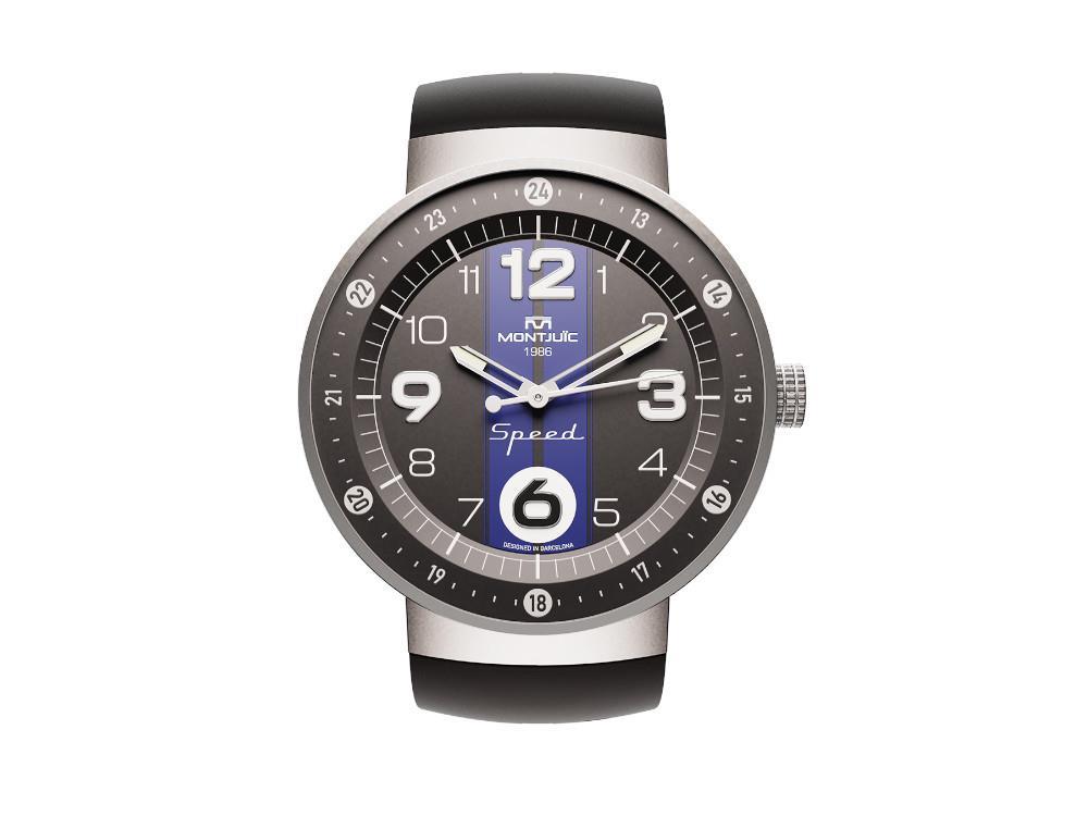 Montjuic Sport Quartz Watch, Stainless Steel 316L, Black, 43 mm, MJ1.0703.S