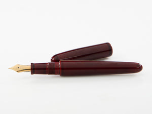 Nakaya Cigar Portable Fountain Pen, Aka-Tamenuri, 14k Gold, Italic Nib