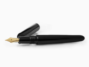 Nakaya Cigar Portable Black Fountain Pen, Ebonite, Urushi lacquer