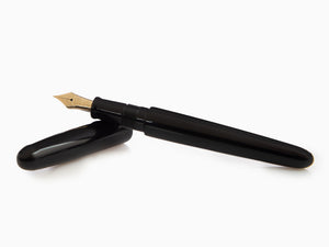 Nakaya Cigar Portable Black Fountain Pen, Ebonite, Urushi lacquer