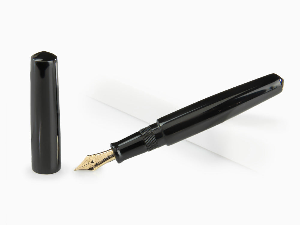 Nakaya Cigar Kuro-Roiro Piccolo Fountain Pen, Black, Urushi lacquer