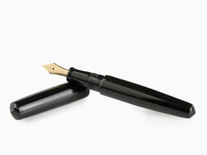 Nakaya Cigar Piccolo Fountain Pen, Black, Ebonite and Urushi lacquer