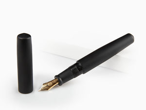 Nakaya Cigar Piccolo Hairline Fountain Pen, Black, Ebonite