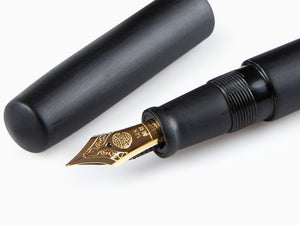 Nakaya Cigar Piccolo Hairline Fountain Pen, Black, Ebonite