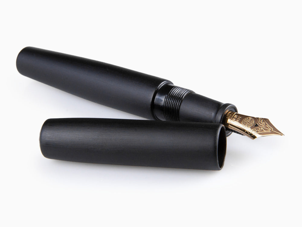 Nakaya Cigar Piccolo Hairline Fountain Pen, Black, Ebonite
