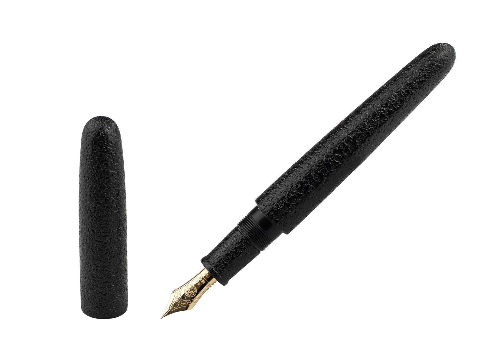 Nakaya Cigar Fountain Pen Portable, Kuro-Ishime, Ebonite, 14k Gold