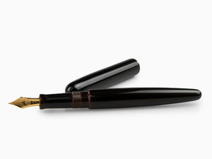 Nakaya Cigar Long Kuro-Tamenuri Fountain Pen, Ebonite, Urushi lacquer
