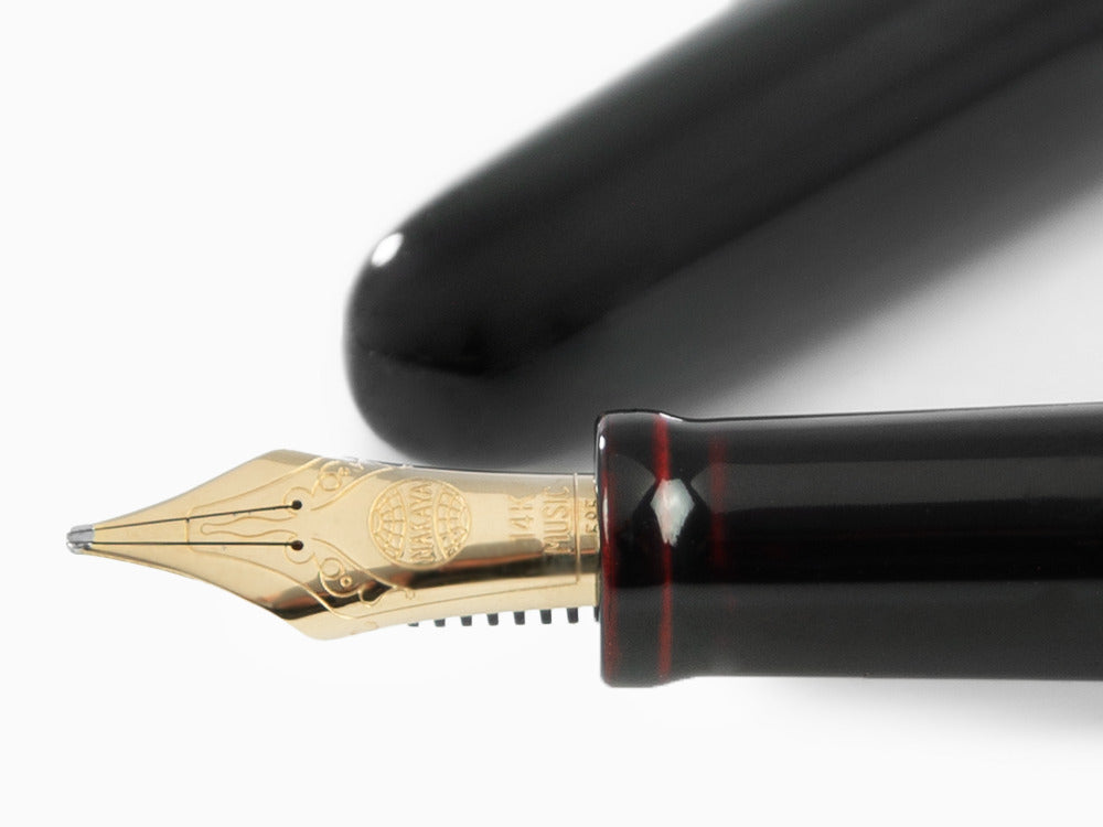Nakaya Cigar Fountain Pen Long, Kuro-Tamenuri, Ebonite, Music