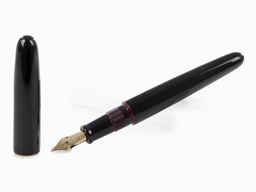 Nakaya Cigar Portable Fountain Pen, Kuro-Tamenuri, Ebonite, Elastic nib