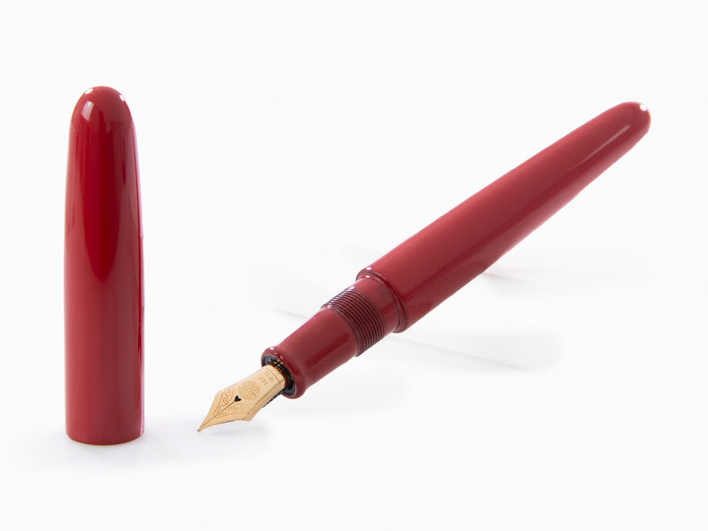 Nakaya Cigar Fountain Pen Portable, Shu, Ebonite, 14k Gold