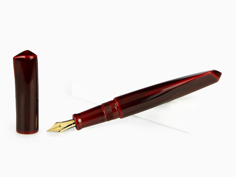 Nakaya Dorsal Fin Ver.2 Fountain Pen Aka-Tamenuri, Ebonite, Urushi