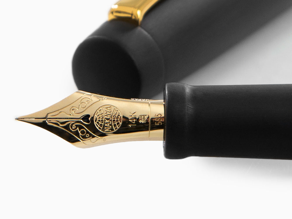 Nakaya Neo-Standard Fountain Pen, Black Hairline, Ebonite