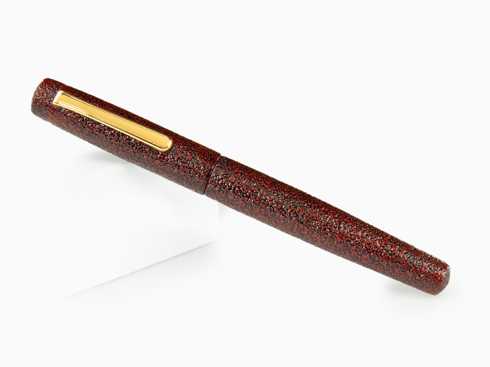 Nakaya Neo-Standard Fountain Pen, Ishime Aka Tamenuri, Ebonite