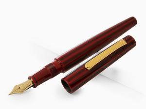 Nakaya Writer Decapod Fountain Pen, Aka Tamenuri, Ebonite/Urushi lacquer