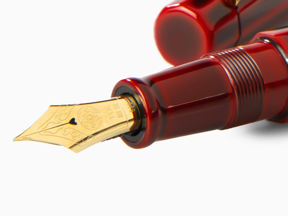 Nakaya Writer Fountain Pen Aka-Tamenuri, Decapod (TW), Ebonite & Urushi