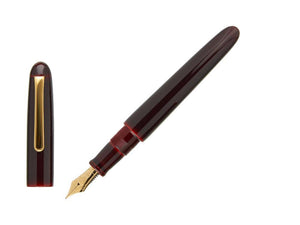 Nakaya Writer Long Fountain Pen, Aka Tamenuri, Ebonite & Urushi lacquer