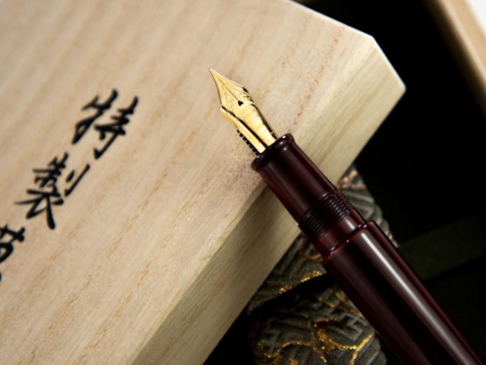 Nakaya Writer Fountain Pen Portable, Aka Tamenuri, Urushi, Metal