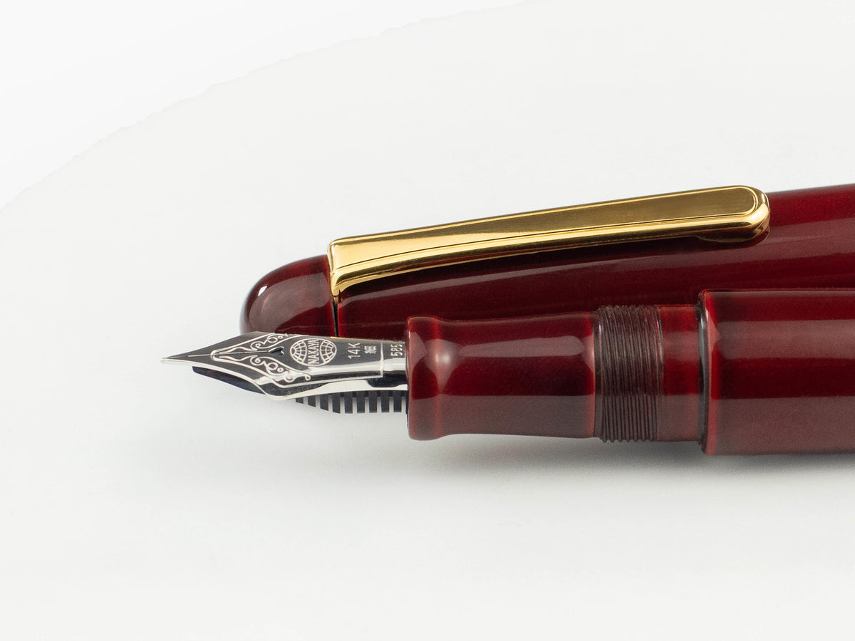 Nakaya Writer Portable Fountain Pen Aka-Tamenuri, Urushi lacquer