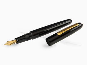 Nakaya Writer Portable Fountain Pen, Black, Ebonite and Urushi lacquer