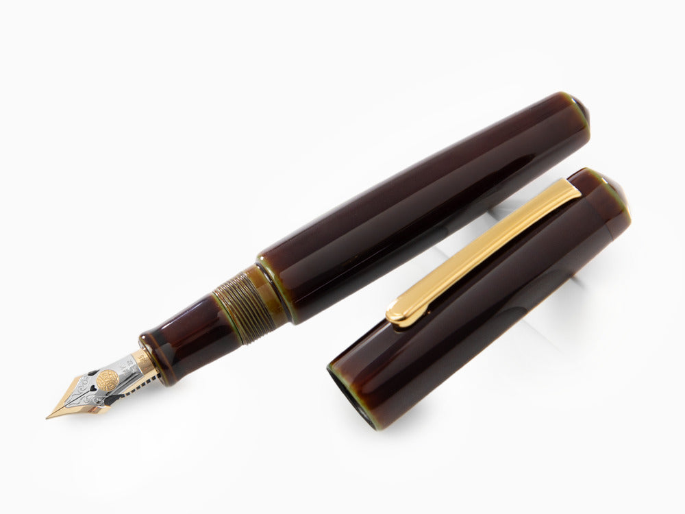 Nakaya Writer Fountain Pen Heki-Tamenuri, Piccolo, Two Tone Nib, Elastic