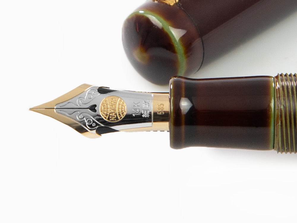 Nakaya Writer Fountain Pen Heki-Tamenuri, Piccolo, Two Tone Nib, Elastic