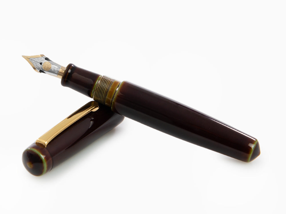 Nakaya Writer Fountain Pen Heki-Tamenuri, Piccolo, Two Tone Nib, Elastic