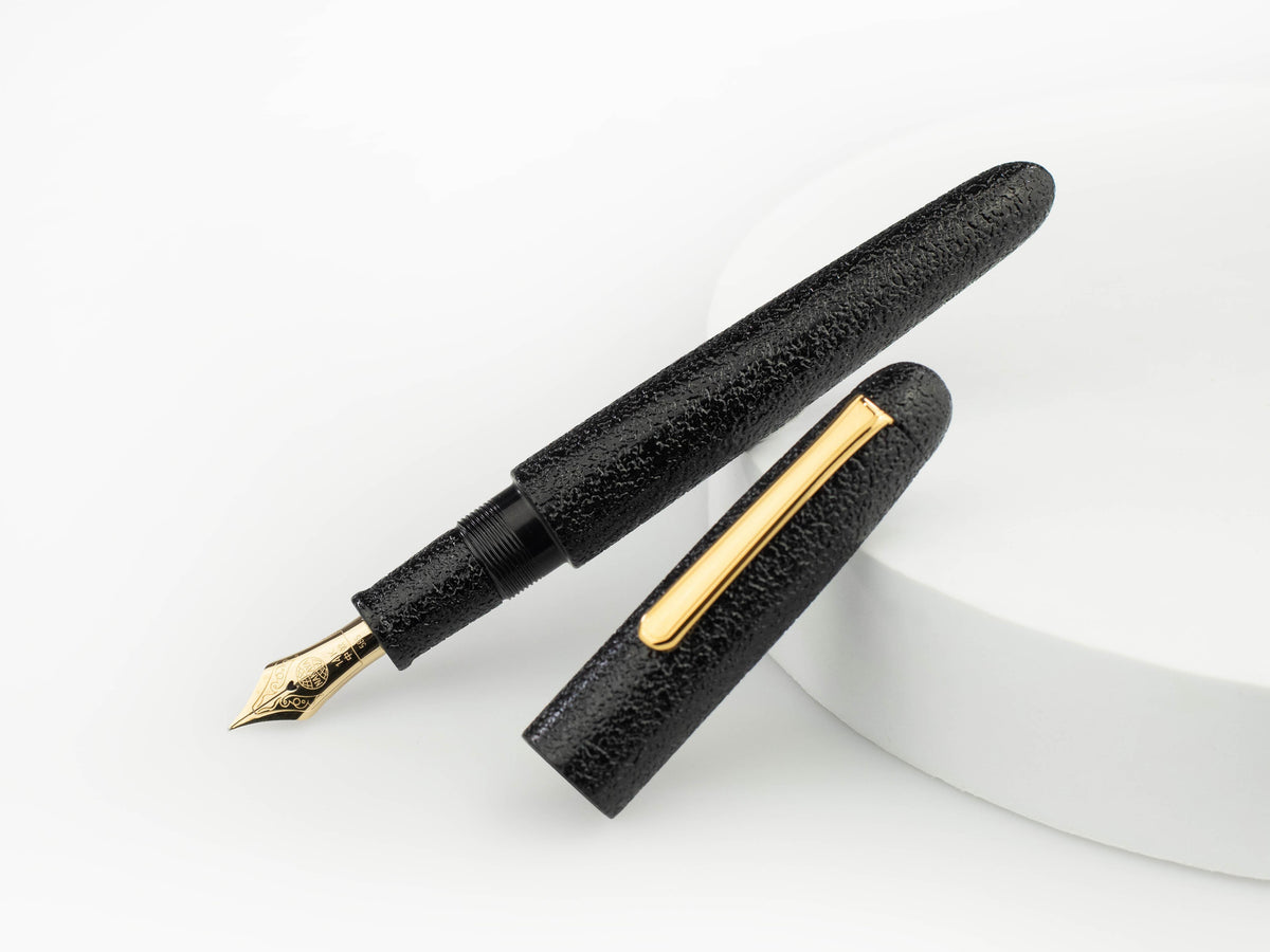 Nakaya Writer Fountain Pen Kuro-Ishime, Portable, 14k Gold,