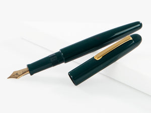 Nakaya Writer Long Fountain Pen Midori, Ebonite, Gold plated