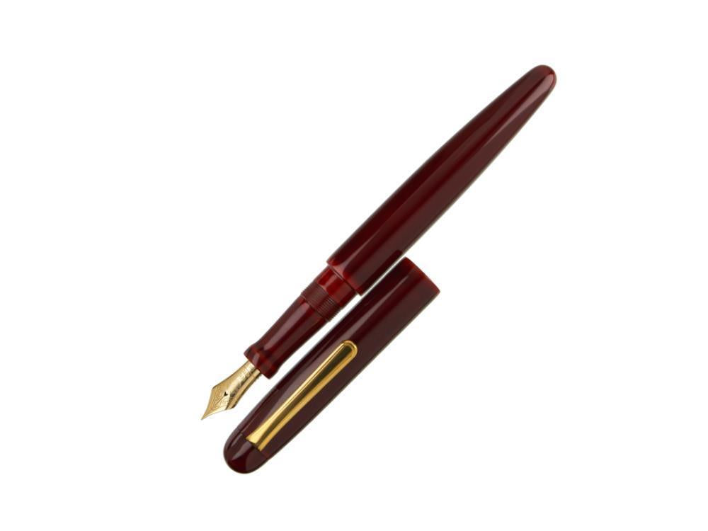 Nakaya Writer Long Fountain Pen, Aka Tamenuri, Urushi lacquer