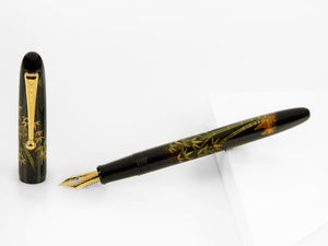 Namiki Yukari Bamboo Fountain Pen, Urushi lacquer, Gold trim, FN-20M-TA