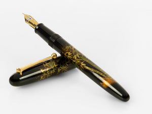 Namiki Yukari Bamboo Fountain Pen, Urushi lacquer, Gold trim, FN-20M-TA