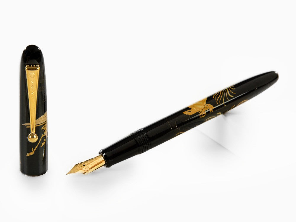 Namiki Nippon Art Crane and Turtle Fountain Pen, Lacquer, FN-5M-TK