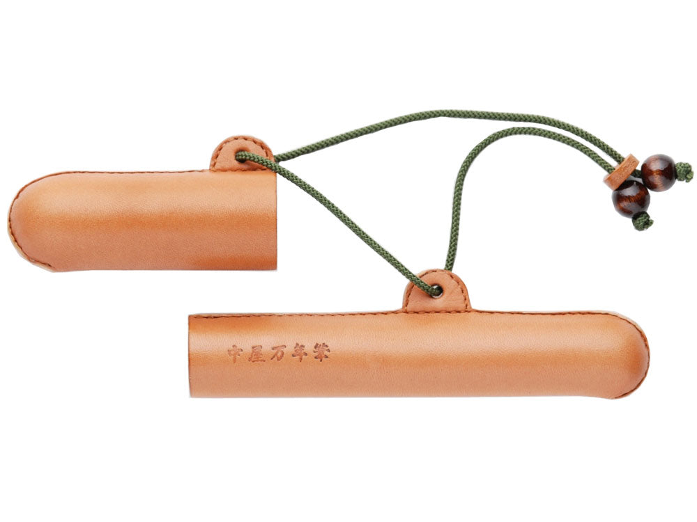 Nakaya Pen Case, Leather, Brown / Green, 1 Writing Instrument