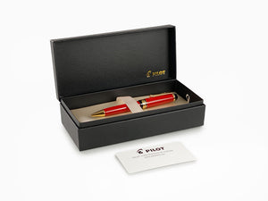 Pilot Custom Urushi Ballpoint pen, Ebonite, Gold plated, Red, BKV-45R-R