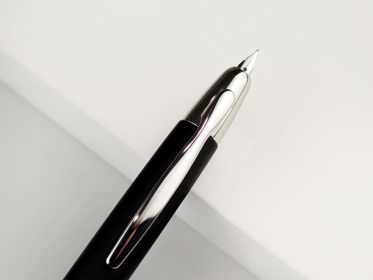 Pilot Capless Matte Fountain Pen, Rhodium trim, Black, FC-18000RRR-B