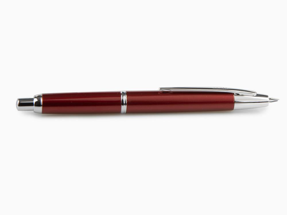 Pilot Capless Decimo Fountain Pen, Lacquer, Chrome, Red, FK-1500D
