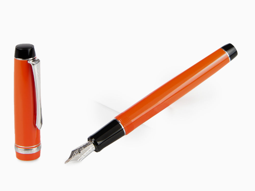 Pilot Custom Heritage 91 Fountain Pen, Resin, Chrome, Orange, NH91R