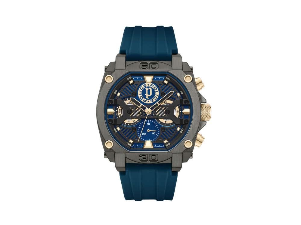 Police Norwood Navy Quartz Watch, PVD, 45 mm, Blue, PEWGQ0040001M