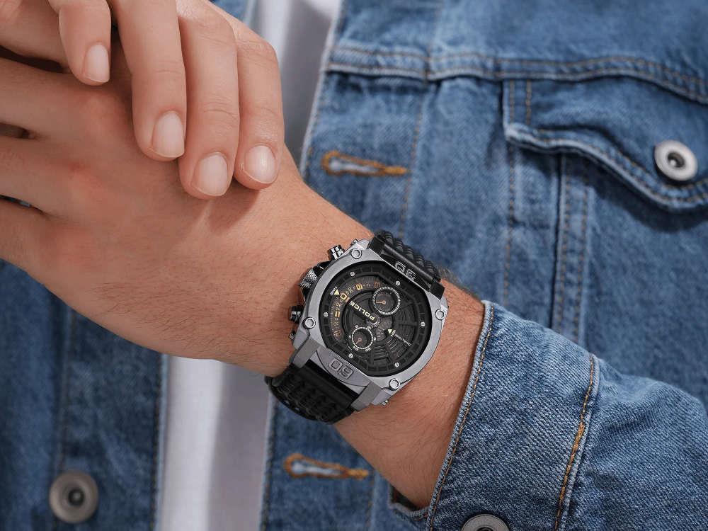 Police Norwood Quartz Watch, 45 mm, Black, PEWGF0040002