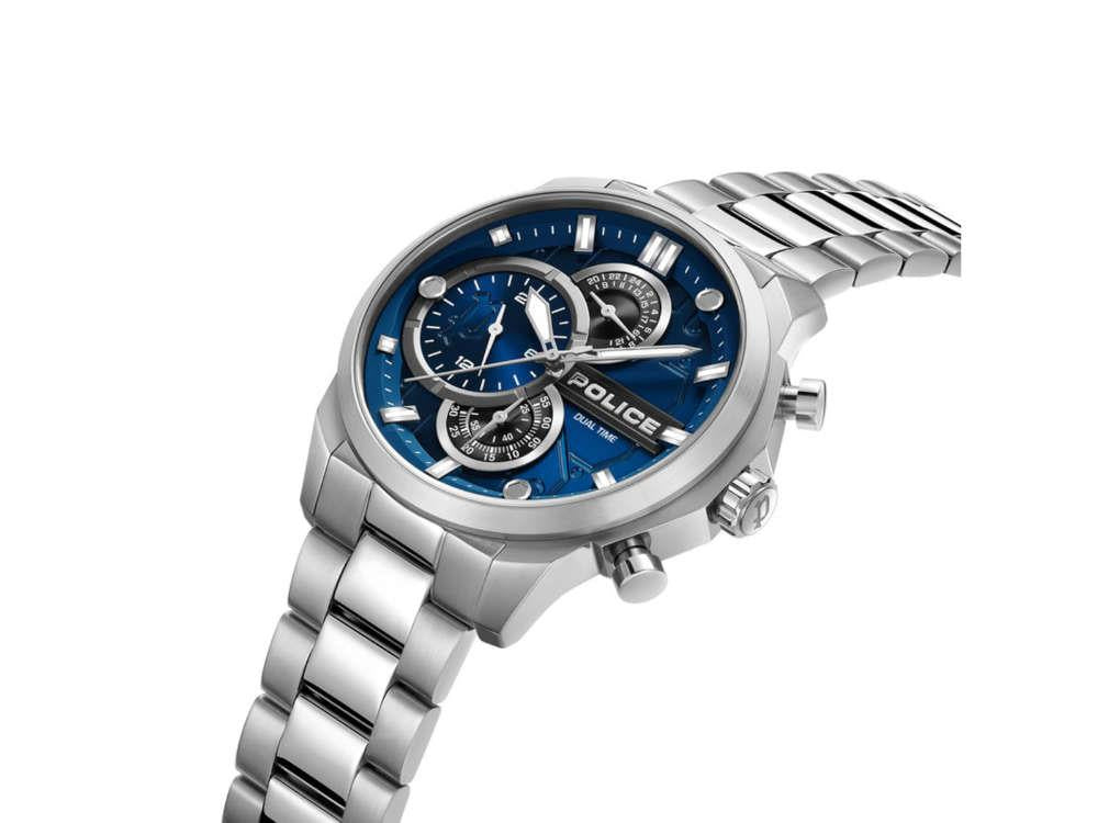 Police Reactor Quartz Watch, 46 mm, Blue, PEWGK0039207