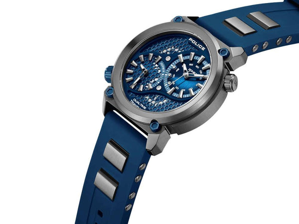 Police Boa Quartz Watch, PVD, 48 mm, Blue, PEWGM0071803 - Iguana Sell