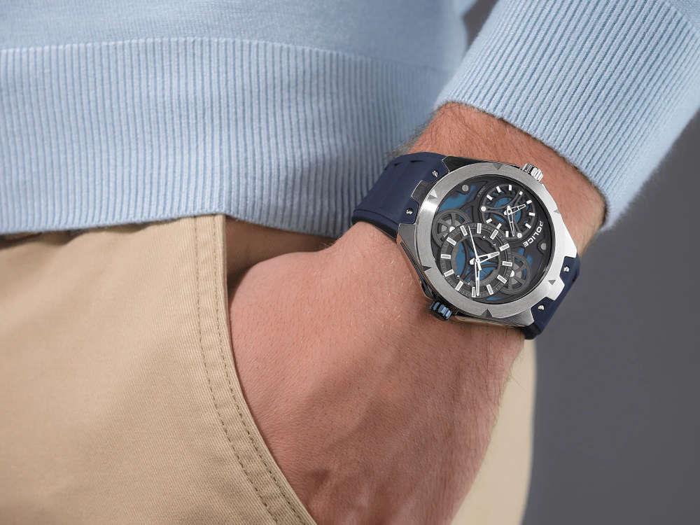 Police Scepter Quartz Watch, 46 mm, Blue, PEWGM0081703