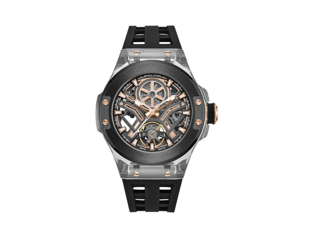 Police Cyclone Automatic Watch, PVD, 43 mm, Black, PEWGR0082202