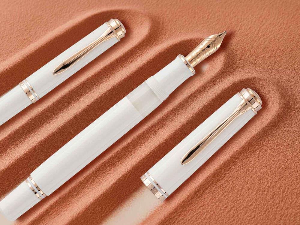 Pelikan M600 White & Rose Gold Fountain Pen, Special Edition, 300014586