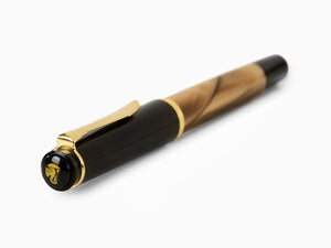 Pelikan M200 Brown Marbled Fountain Pen, Gold trim, 808897