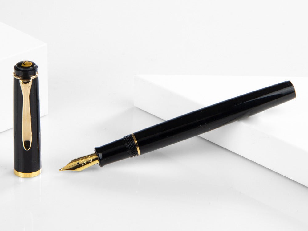 Pelikan Classic P200 Fountain Pen, Black, Gold trim, 930479
