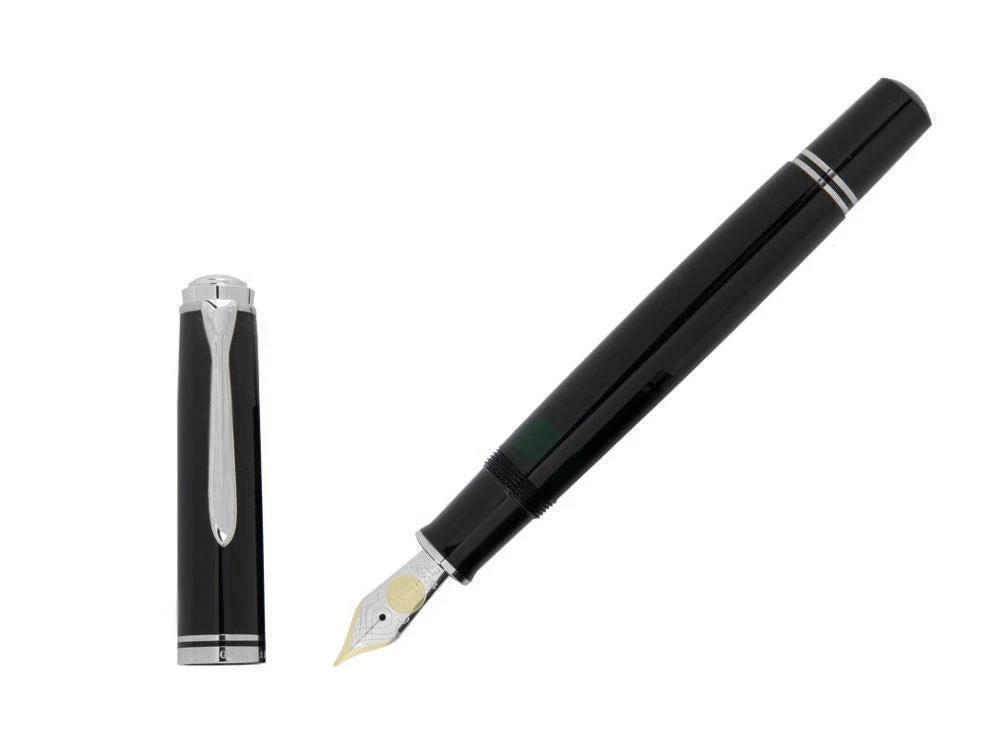 Pelikan Fountain Pen Souverän M605 Black - Silver Plated Trims
