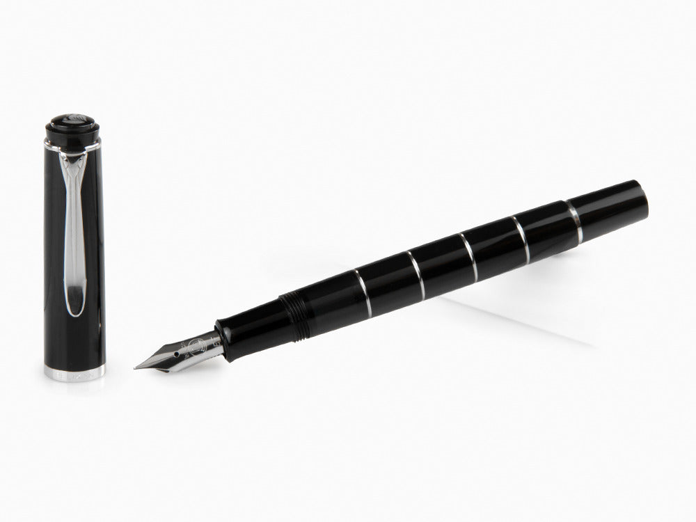 Pelikan M215 Fountain Pen, Black, Chrome trim, 948281
