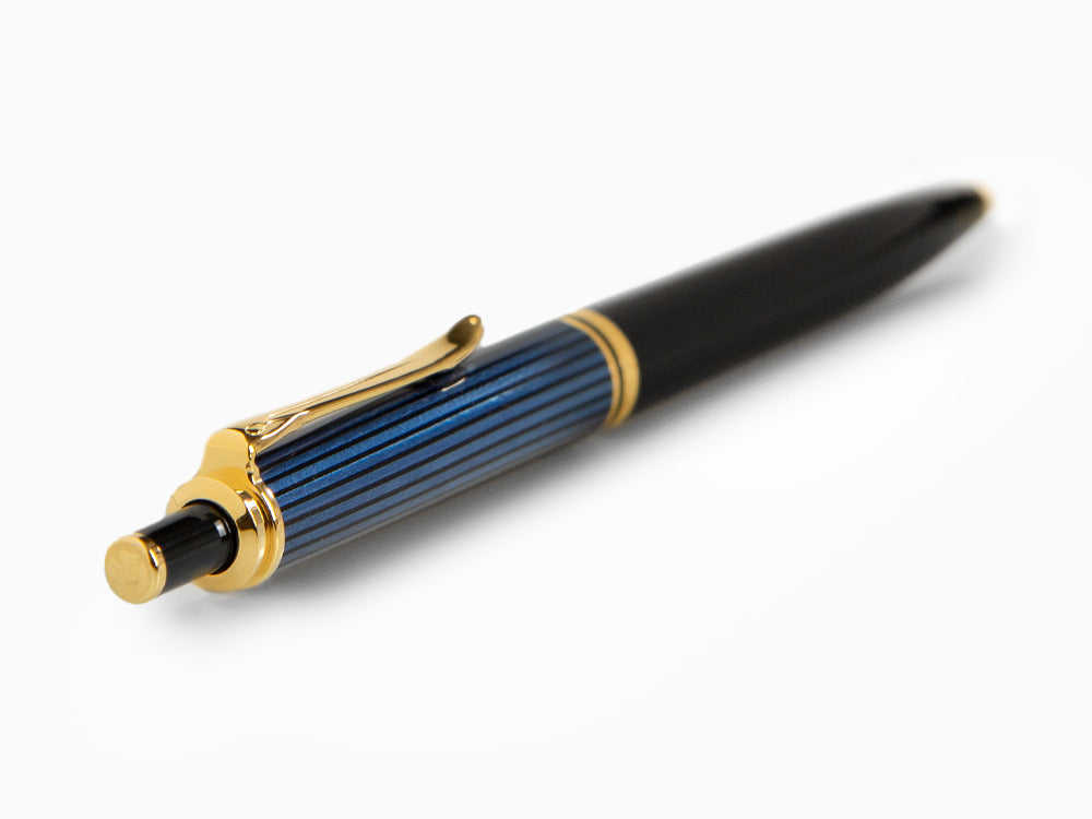 Pelikan K400 Ballpoint pen, Black and blue, Gold trim, 987800