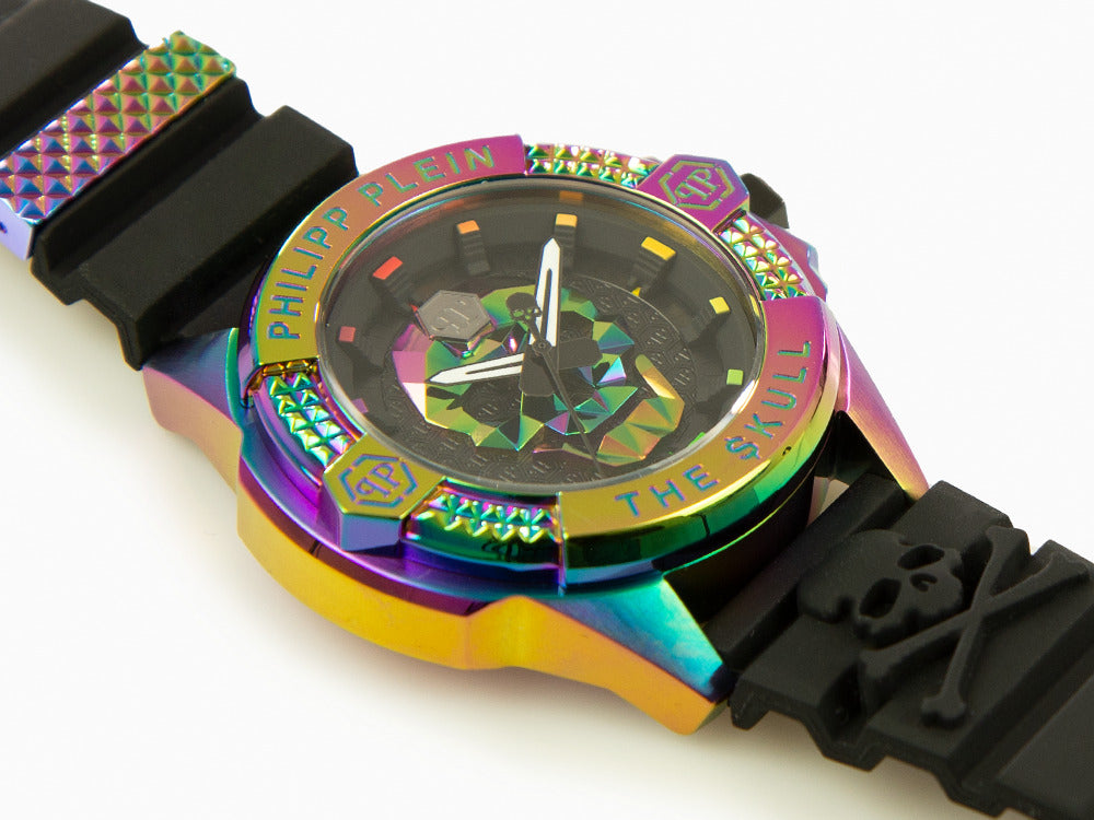 Philipp Plein The Skull Rainbow Quartz Watch, PVD, Black, 44 mm, PWAAA2123